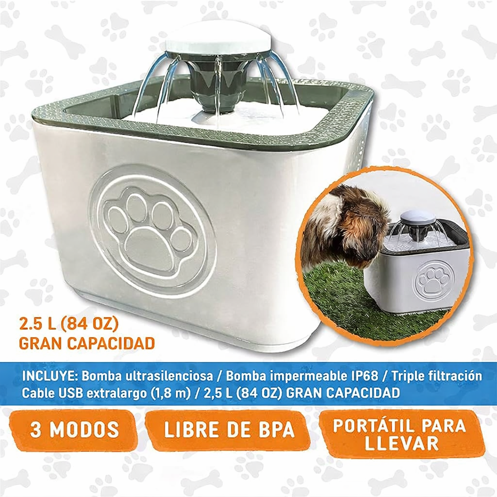 Bebedero de mascotas blanco